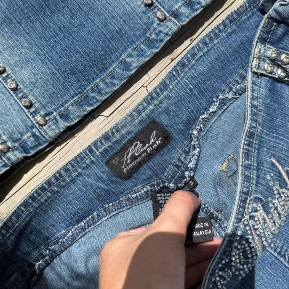 Vintage Y2K Plush Rhinestone 2 Piece Women’s Wide Leg Set Outfit - Picture 7 of 10